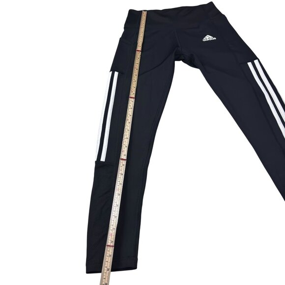 Adidas Aeroready Primegreen Womens Black 3-Stripes Leggings Small Activewear Str - Picture 3 of 11